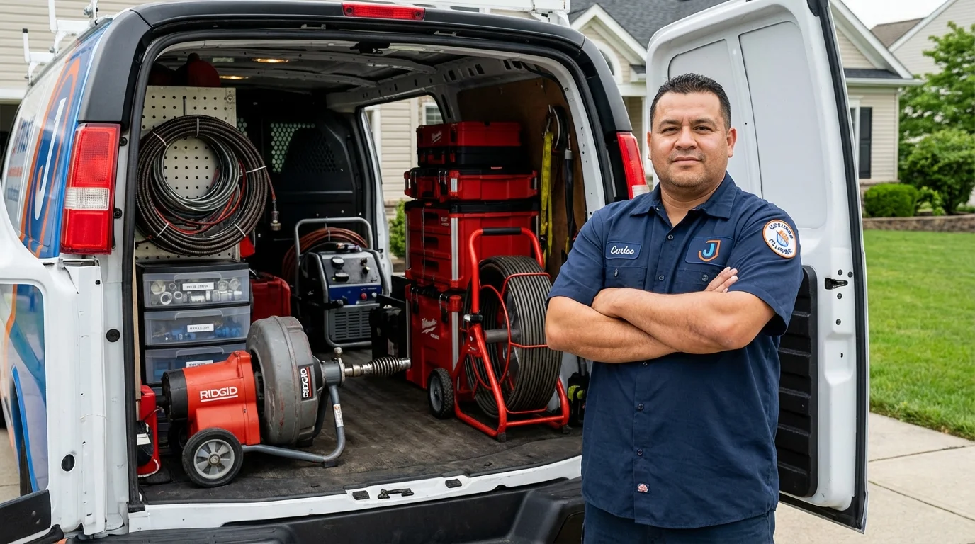 Professional drain cleaning equipment and Johns Plumbing LLC plumber in San Miguel